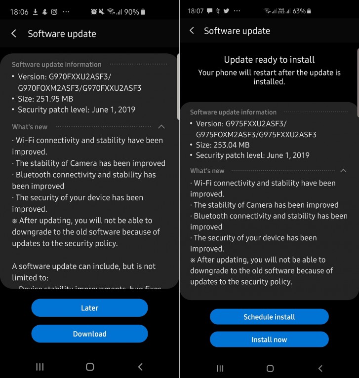 Samsung adds vibration feedback to navigation gestures on the Galaxy S10-series