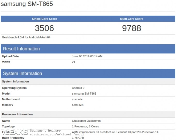 tab s5e geekbench