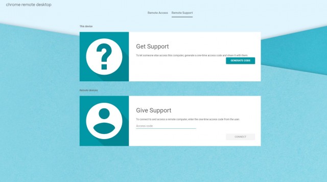 Chrome Remote Desktop Support page