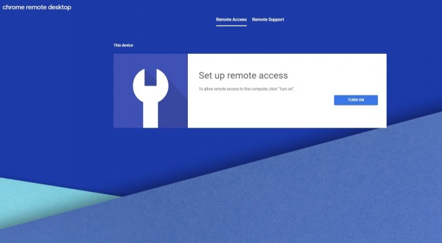 Chrome Remote Desktop setup page