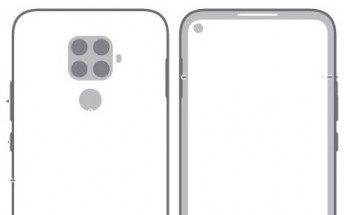 Huawei nova 5i Pro schematic surfaces with quad camera and a punch hole display