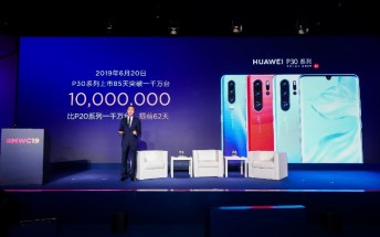 Huawei P30 series reaches 10 million sales in 85 days