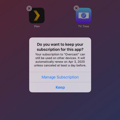iOS 13 beta 2 warns you when deleting apps with an active subscription
