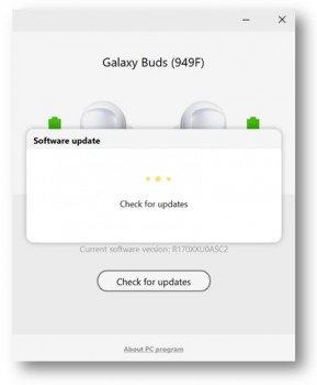 You can update Buds through your phone (Galaxy Wearable) or through the computer app