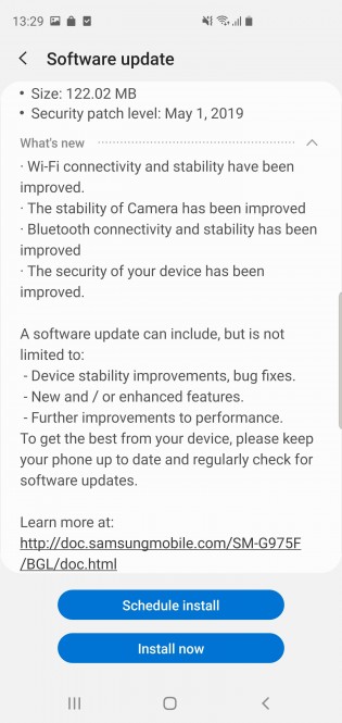 Screenshots of the update