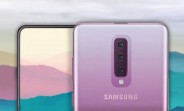 Samsung Galaxy A90 case shows triple camera, full-screen front