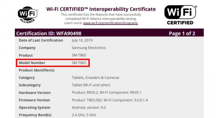 Upcoming Samsung Galaxy Tab S6 bags WiFi certification