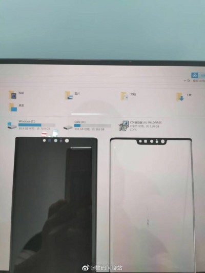Alleged glass panel for Mate 30 Pro