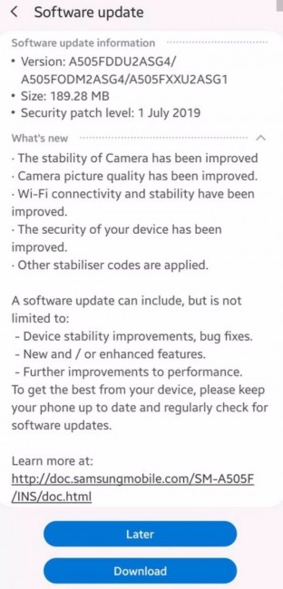 Samsung Galaxy A50 gets camera improvements and July security patch with latest update