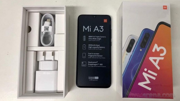 Check out these images of the Mi A3 and its retail box revealing key specs and design