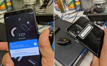 Alleged Google Pixel 4 poses for the camera