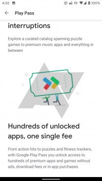 Screenshots of Google Play Pass