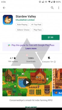 Screenshots of Google Play Pass