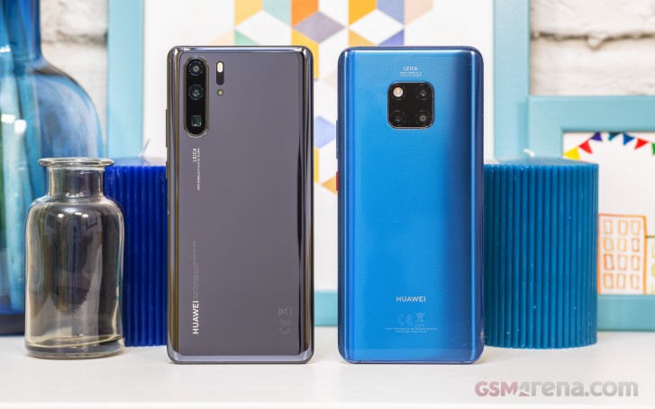 Huawei P30 Pro next to the Mate 20 Pro