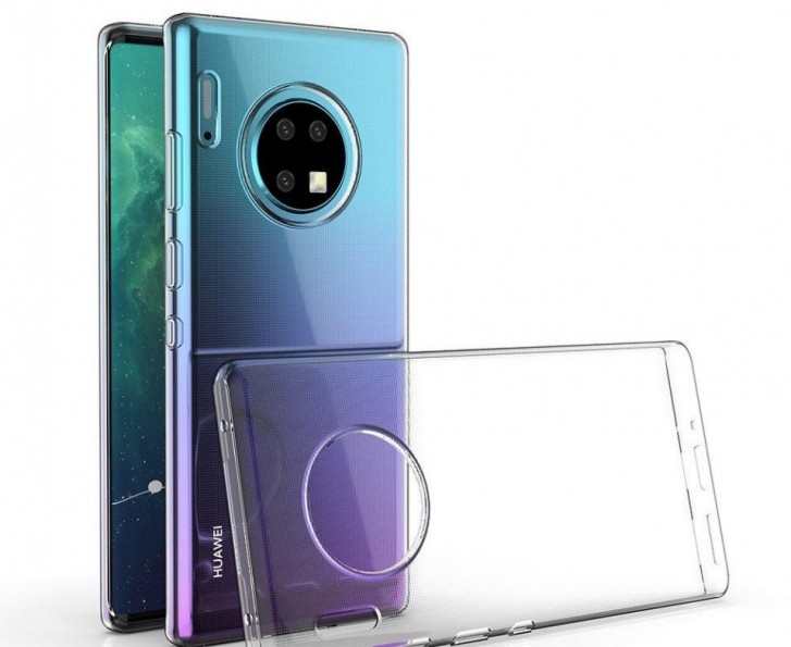 Alleged Mate 30 Pro in a transparent case