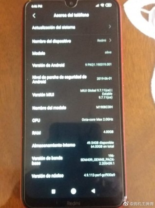 Redmi 8 specs and display