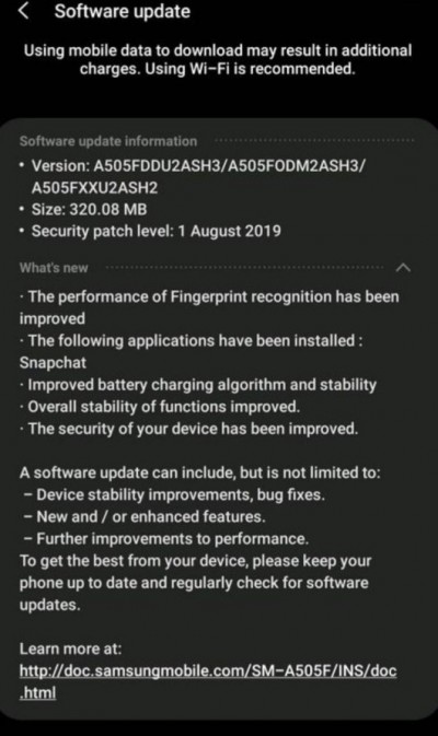 Samsung Galaxy A50 gets improved battery charging algorithm with latest software update