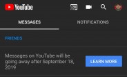 Google to discontinue YouTube messaging on September 18