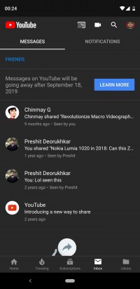 Google to discontinue YouTube messaging on September 18 - GSMArena.com news