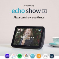 The Echo Show 8 falls between the Echo Show 5 (5\