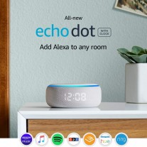 Echo Dot with clock (Sandstone only)