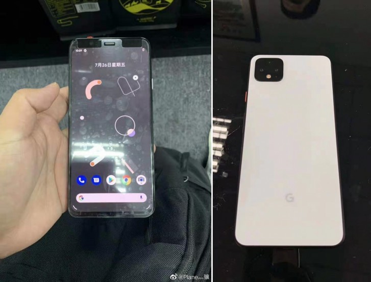 Pixel 4 on left and Pixel 4 XL on right