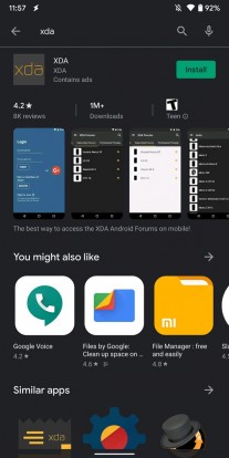 Google Play Store's new dark mode