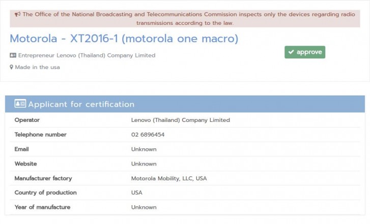 Motorola is working on One Macro smartphone, certification document reveals