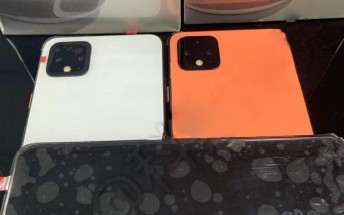Pixel 4 photographed in three colors: Black, White and Coral