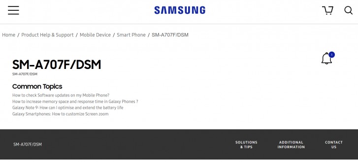 Samsung’s Galaxy A70s support page goes live ahead of launch, specs revealed on TENAA