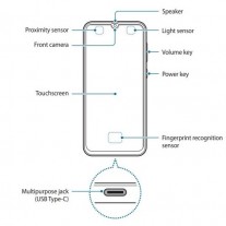 Front side of the Samsung Galaxy A70s