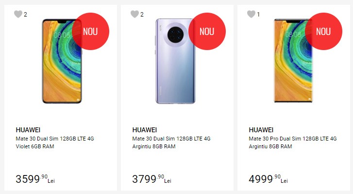 Huawei Mate 30 and Mate 30 Pro show up in a store in Romania
