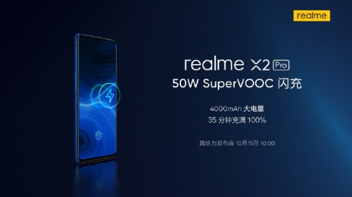 Realme X2 Pro live shots appear online, officially to have 50W fast charging