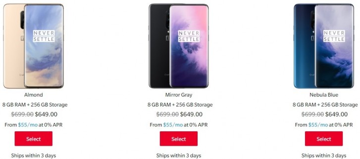 OnePlus 7 and 12GB RAM variants no longer available in the US - GSMArena.com news