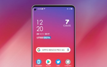 Here's a full frontal render of the Oppo Reno3 Pro 5G