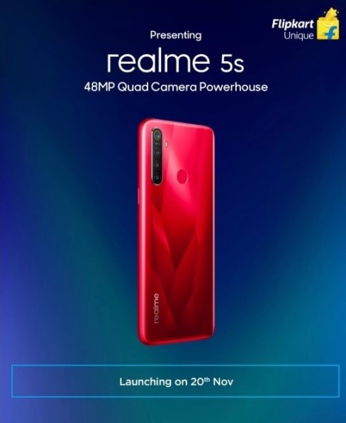 Realme 5s with 48MP quad camera is coming on November 20