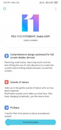 MIUI 11 Global Stable update for the Redmi 8