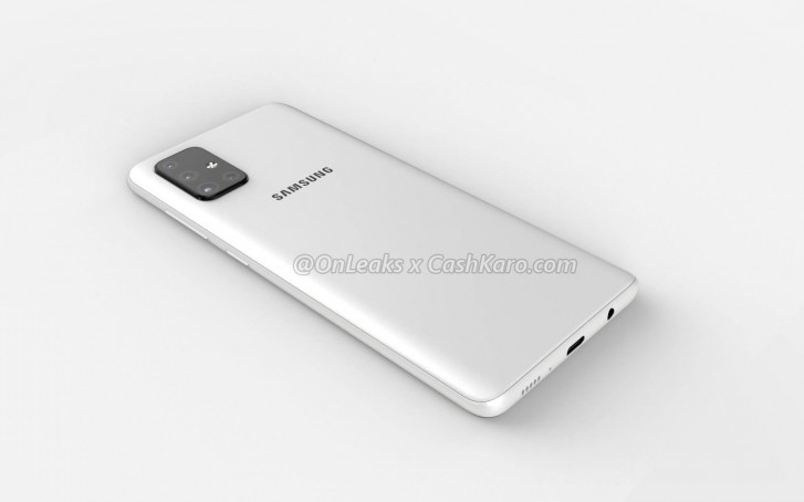 Galaxy A71 appears in first set of renders, complete with L-shaped quad camera and Infinity-O AMOLED display