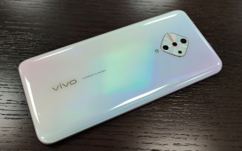 vivo V17 poses for the camera with a notched display and quad cameras