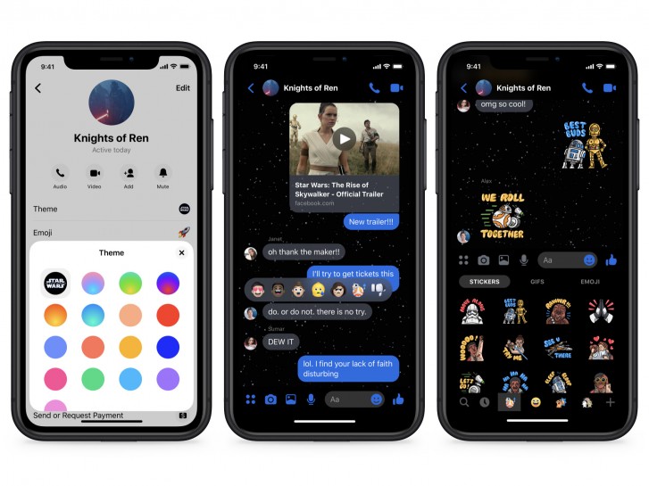 Facebook Messenger adds new Star Wars dark theme