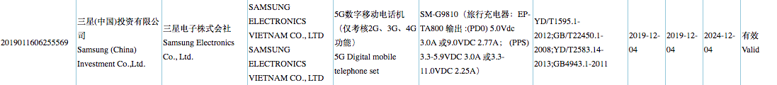 The Samsung Galaxy S11e will have 5G connectivity and fast charging