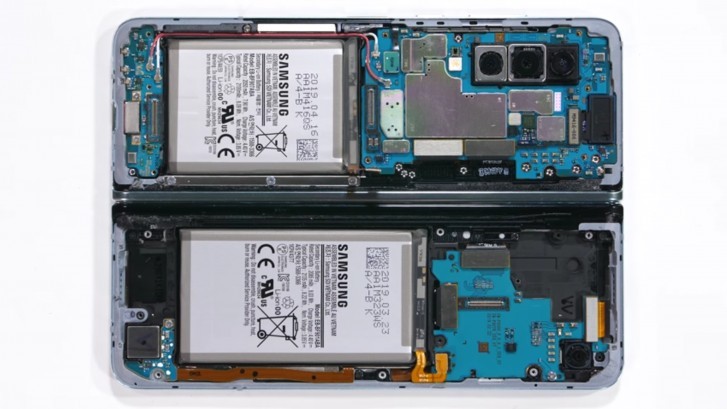 Galaxy Fold battery placement 