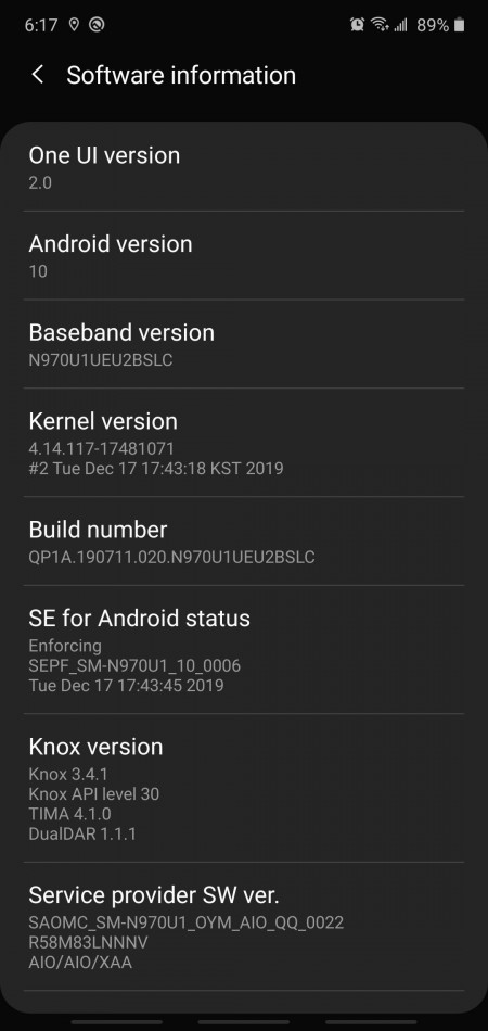 Android 10 cho Galaxy Note10 đã được mở khóa, nguồn hình ảnh: Reddit