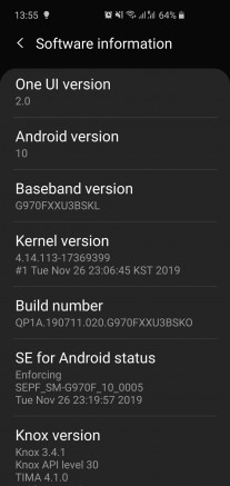 Samsung Galaxy S10e screenshots