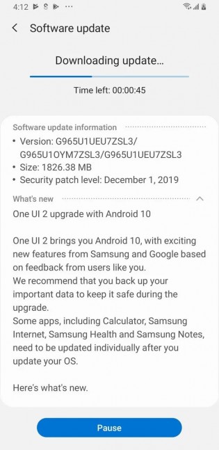 Galaxy S9/S9+ update