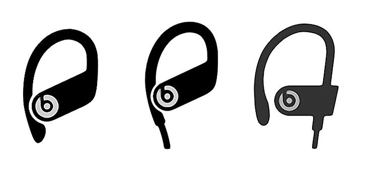 Powerbeats Pro (left) • Powerbeats 4 (middle) • Powerbeats 3 (right)