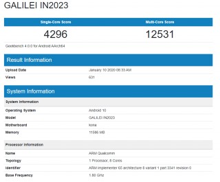 OnePlus 8 Pro (IN2023) in the Geekbench 4 database