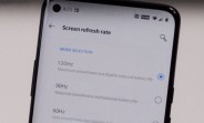 OnePlus 8 Pro 120Hz setting screen leaks with punch-hole selfie camera