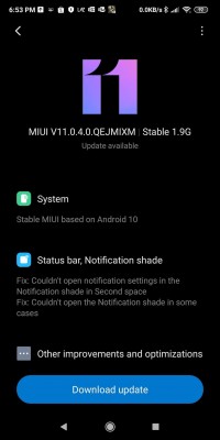 Android 10 (MIUI 11) update for  the Pocophone F1