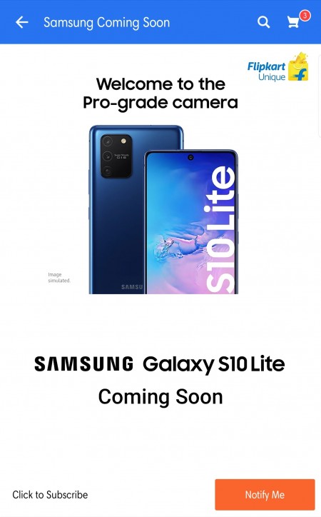 Samsung Galaxy S10 Lite sẽ sớm ra mắt trên FlipKart, mức giá được đồn đoán sẽ bắt đầu ở mức 40.000 INR